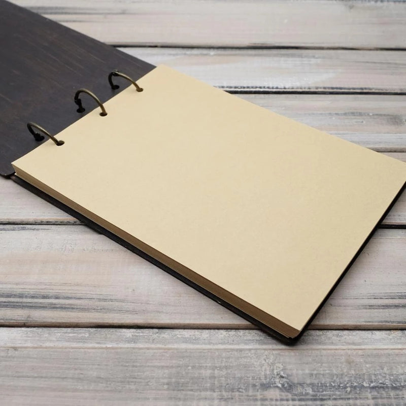 Vintage Wooden Wedding Name Date Lettering Guest Book