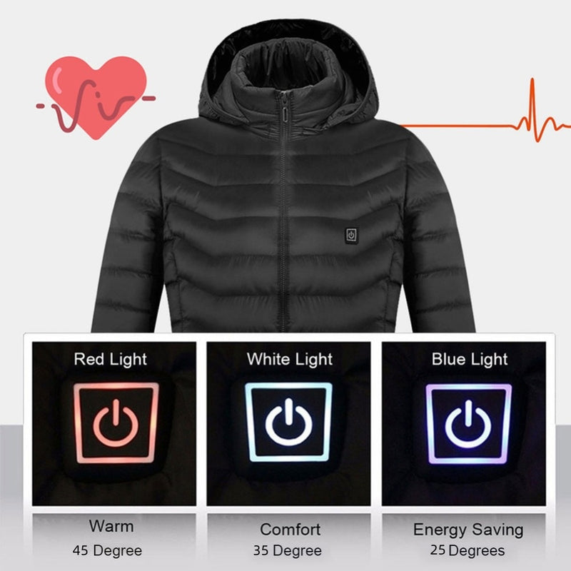 Heated Hooded Jacket ,Lightweight and Adjustable Temperature