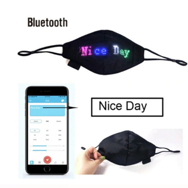 LED Display Bluetooth APP Edit Graffiti Luminous Mask