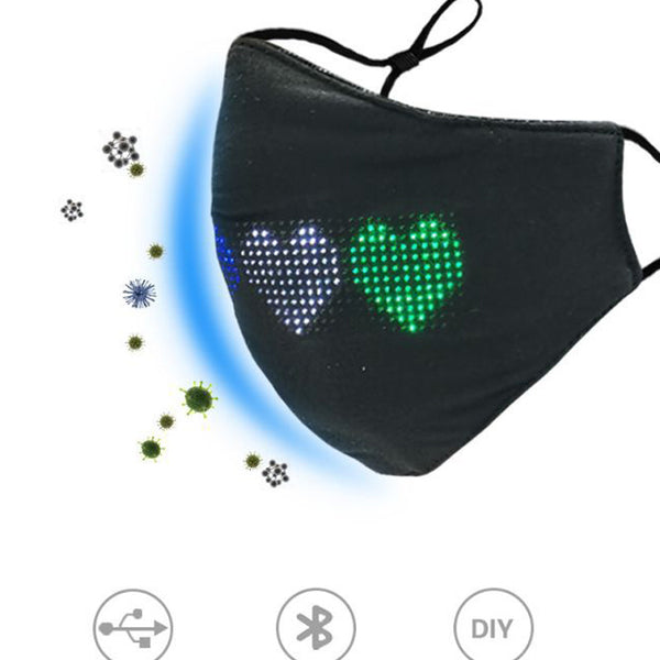 LED Display Bluetooth APP Edit Graffiti Luminous Mask