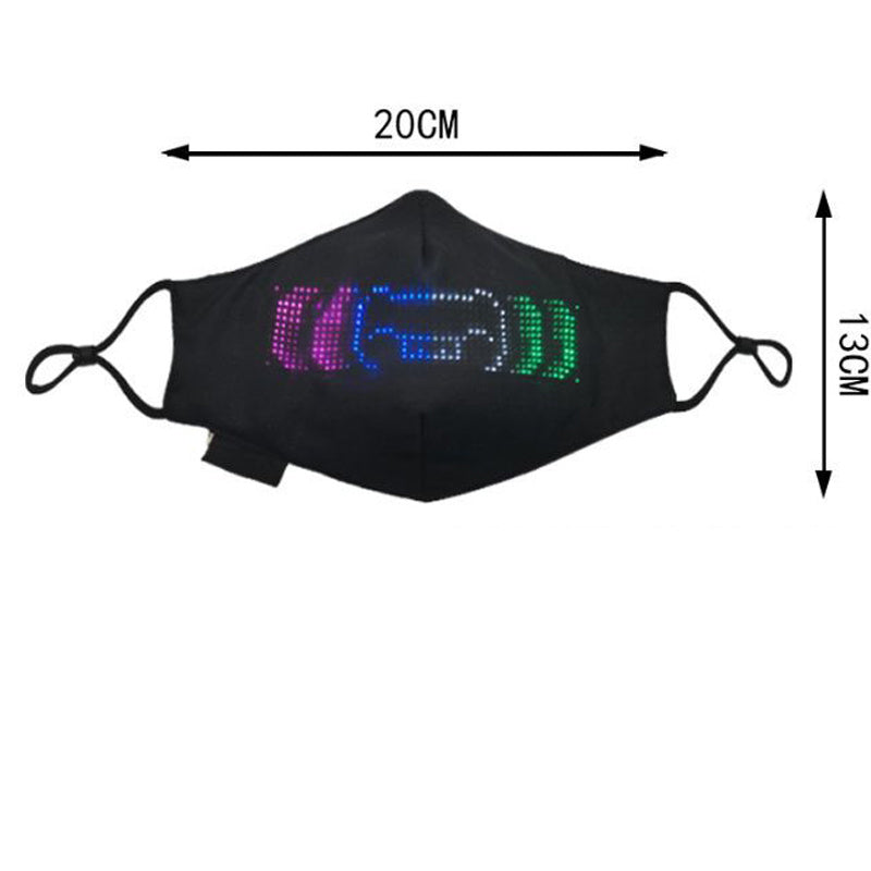 LED Display Bluetooth APP Edit Graffiti Luminous Mask