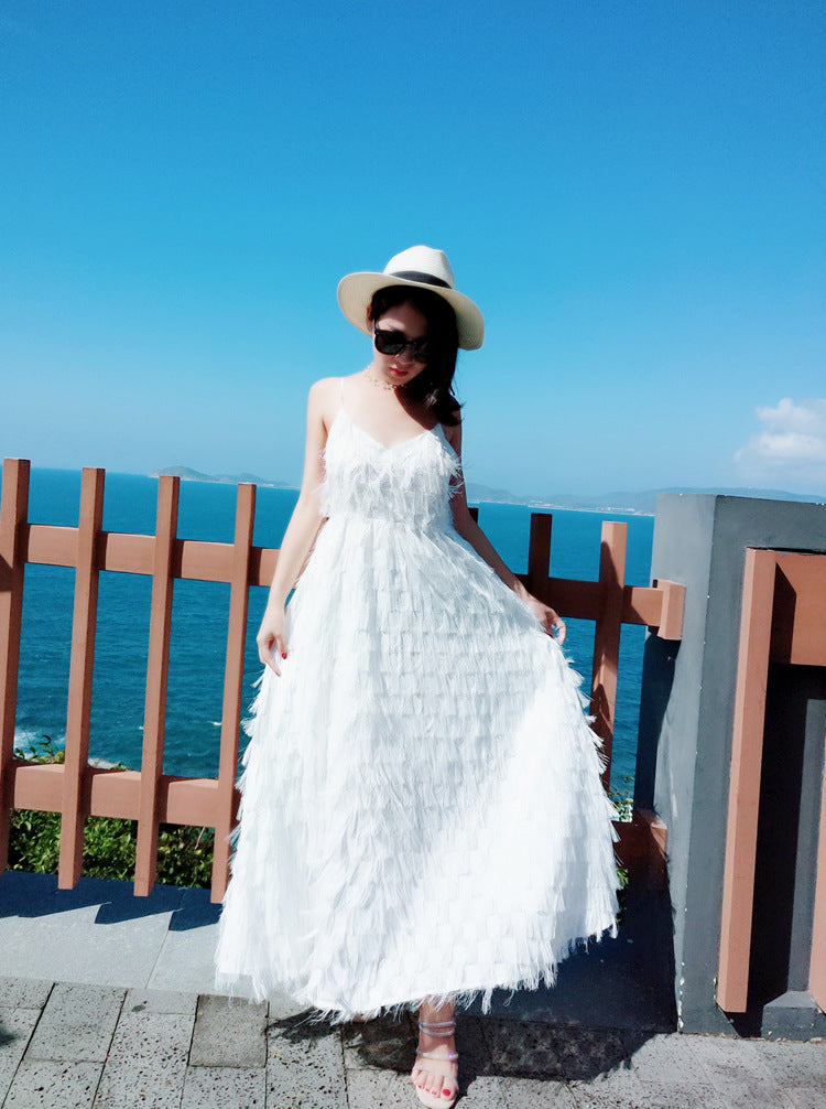 Parent-Child Dress Summer White Backless Mother And Daughter Skirt Fairy