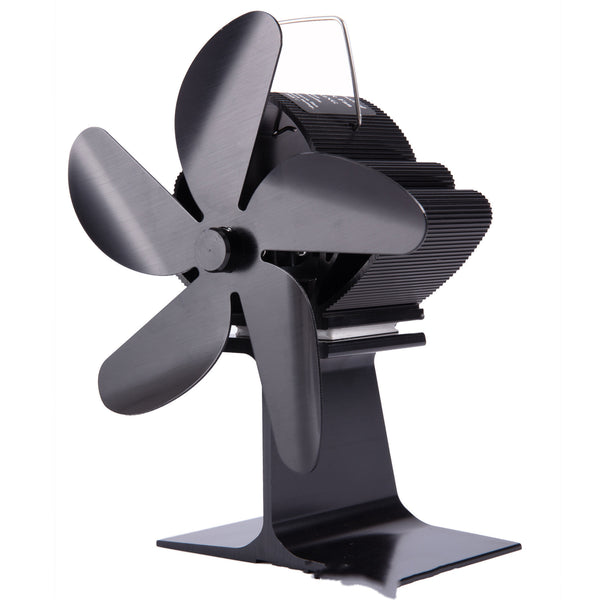5-blade black fireplace fan heating stove fan log burner environmental protection fan silent household fireplace fan efficient heat dissipation