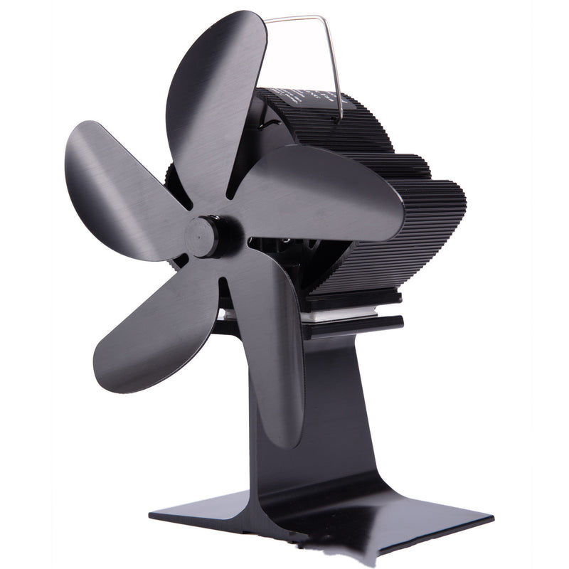 5-blade black fireplace fan heating stove fan log burner environmental protection fan silent household fireplace fan efficient heat dissipation