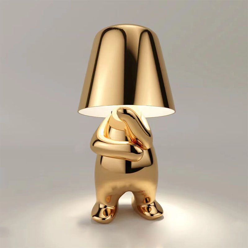 Golden Statue Lamp Creative LED Charging Atmosphere Night Light