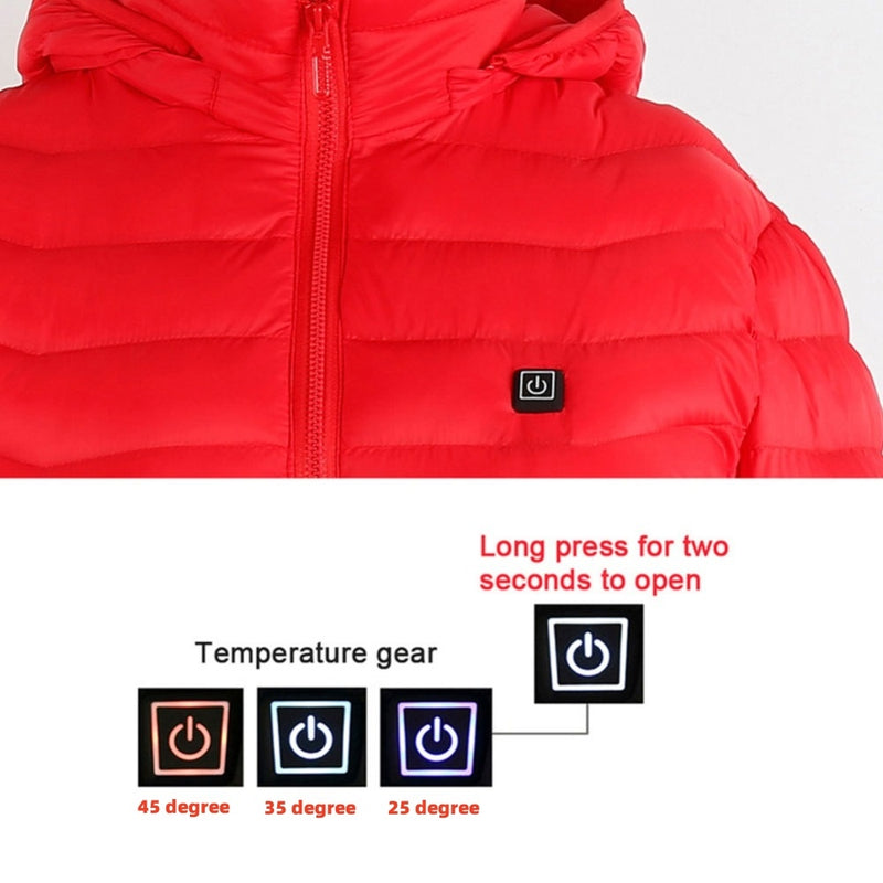 Heated Hooded Jacket ,Lightweight and Adjustable Temperature