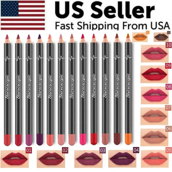 12-Piece Waterproof Matte Lipstick & Lip-Liner Set