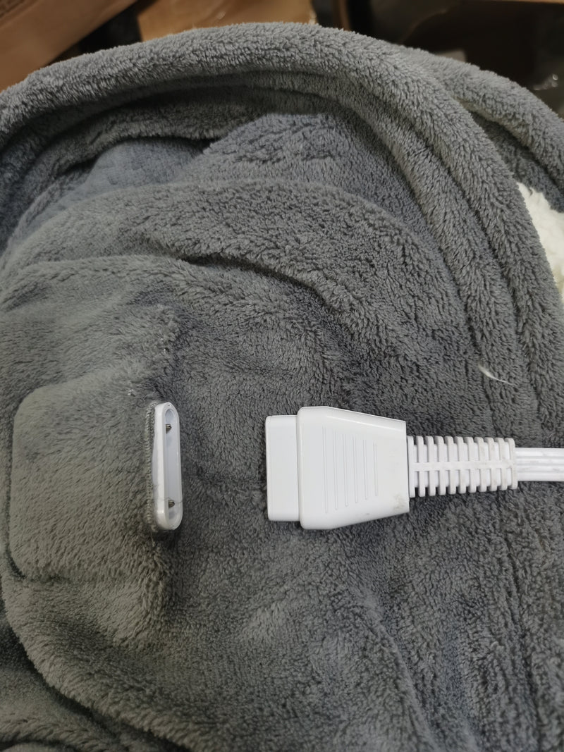 1Pc Electric Heated King Size Fleece Heated Blanket With Dual Controller 10 Heating Levels 10 Hours Auto Off Machine Washable For Home Office Usage 90x100in