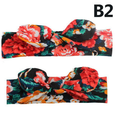 Elastic Headband With Mother Daughter Bow