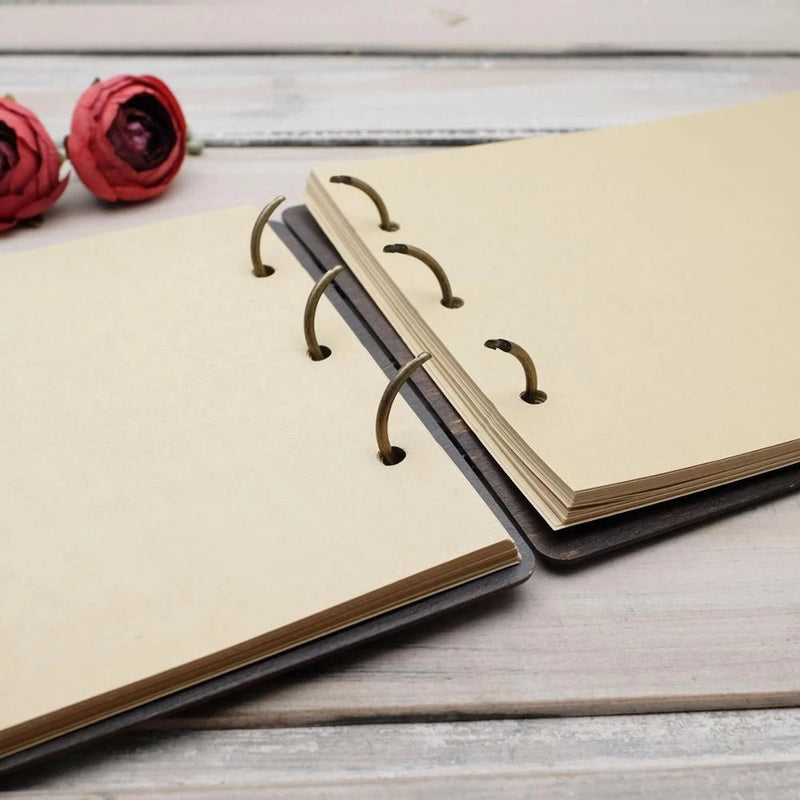 Vintage Wooden Wedding Name Date Lettering Guest Book