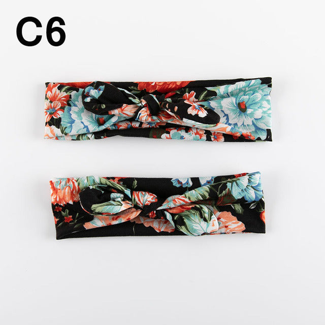 Elastic Headband With Mother Daughter Bow
