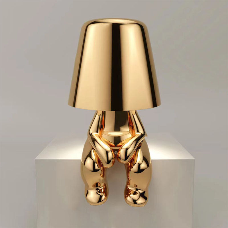 Golden Statue Lamp Creative LED Charging Atmosphere Night Light