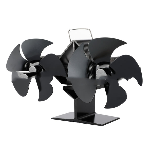 5-blade black fireplace fan heating stove fan log burner environmental protection fan silent household fireplace fan efficient heat dissipation
