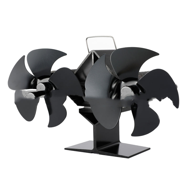 5-blade black fireplace fan heating stove fan log burner environmental protection fan silent household fireplace fan efficient heat dissipation