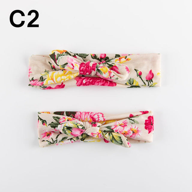 Elastic Headband With Mother Daughter Bow