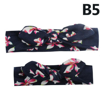 Elastic Headband With Mother Daughter Bow