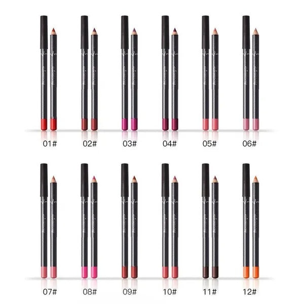 12-Piece Waterproof Matte Lipstick & Lip-Liner Set